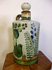 Ken Edwards El Palomar Tonala Mexico Mid Century Pottery Jug Decanter Rare Green