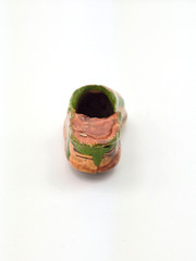 Vintage Mexican Pottery Huarache Miniature Shoe Ashtray – Single