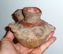MUSEUM QUALITY PRE COLUMBIAN MAYAN CEREMONIAL REDWARE POTTERY BOWL ARTIFACT FACE