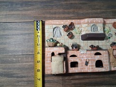 Mexican Bique Kitchen Traditional Diorama Miniature Pottery Folk Art Ceramic Vtg